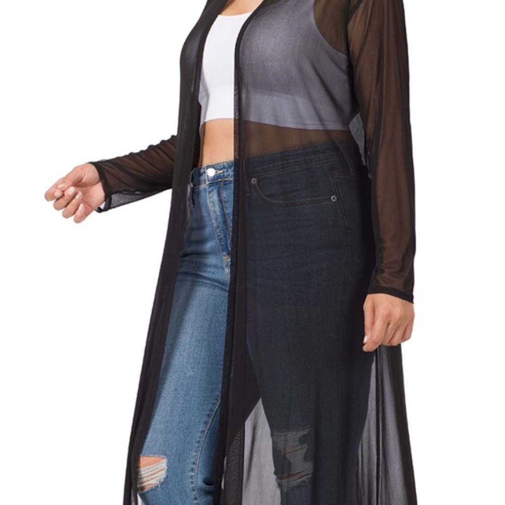 Long Mesh Cardigan